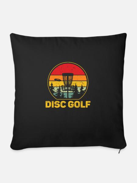 Disc Golf - Sofakissenbezug 45 x 45 cm - Schwarz
