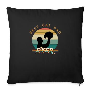 Best Cat Dad Ever - Housse de coussin décorative 45 x 45 cm - noir - Devant