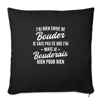 j'ai bien envie de bouder - Housse de coussin décorative 45 x 45 cm - noir - Devant