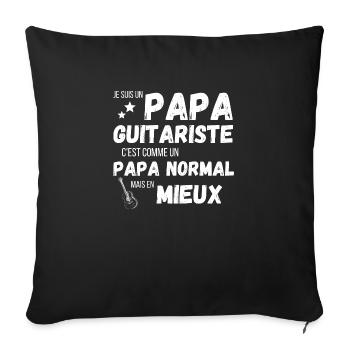 Un papa guitariste c'est comme un papa norma - Housse de coussin décorative 45 x 45 cm - noir - Devant