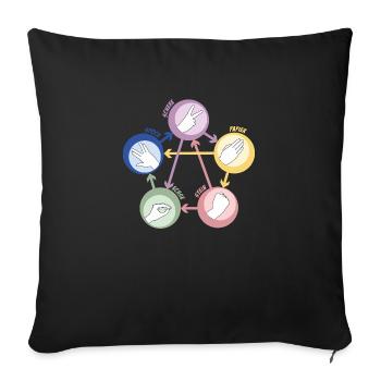 Spock Stone Scissors - Big Bang - Sofa pillowcase 17,3'' x 17,3'' (45 x 45 cm) - black - Front