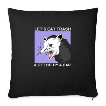 opossum - Sofa pillowcase 17,3'' x 17,3'' (45 x 45 cm) - black - Front