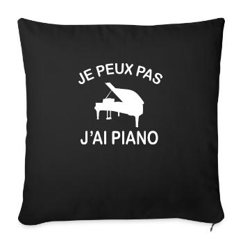 Je Peux Pas J'ai Piano - Housse de coussin décorative 45 x 45 cm - noir - Devant