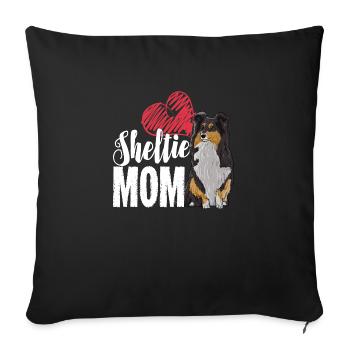 Sheltie Mom Gift for a Proud - Sofa pillowcase 17,3'' x 17,3'' (45 x 45 cm) - black - Front