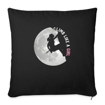 Climb Like A Girl Mountaineering Girls Climbing - Sofa pillowcase 17,3'' x 17,3'' (45 x 45 cm) - black - Front