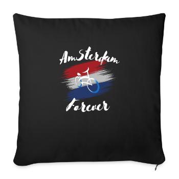 Amsterdam Forever - Sofa pillowcase 17,3'' x 17,3'' (45 x 45 cm) - black - Front