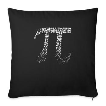 Pi chiffres mathématiques - Housse de coussin décorative 45 x 45 cm - noir - Devant