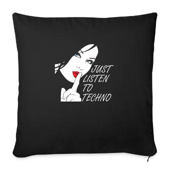 Techno-Girl Design Techno Music Rave Outfit - Sofakissenbezug 45 x 45 cm - Schwarz - Vorne