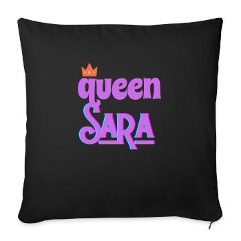 Sara queen - Sofa pillowcase 17,3'' x 17,3'' (45 x 45 cm) - black - Front