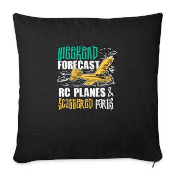RC Airplane Gift for an RC Pilot - Sofa pillowcase 17,3'' x 17,3'' (45 x 45 cm) - black - Front
