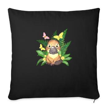 Australie Ornou doux australique animal blason - Housse de coussin décorative 45 x 45 cm - noir - Devant