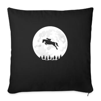 Pferd Clair de lune T shirt reiten - Sofakissenbezug 45 x 45 cm - Schwarz - Vorne