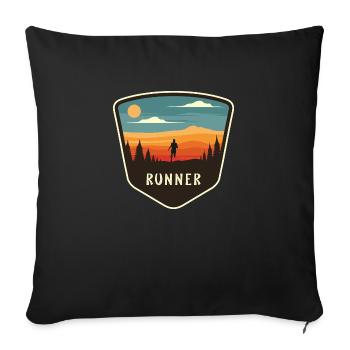 Runner Nature Wildness Running - Sofa pillowcase 17,3'' x 17,3'' (45 x 45 cm) - black - Front