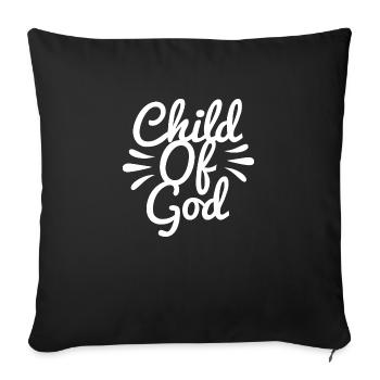 Christliche Sprüche - Sofakissenbezug 45 x 45 cm - Schwarz - Vorne