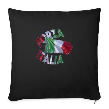 Italiano Forza Italia Calcio Gift - Sofa pillowcase 17,3'' x 17,3'' (45 x 45 cm) - black - Front