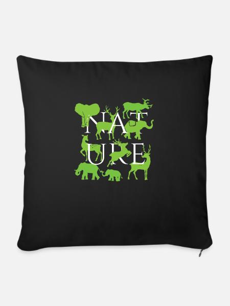 Natur - Sofakissenbezug 45 x 45 cm - Schwarz