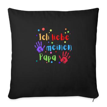 ICH LIEBE MEINEN PAPA - Sofakissenbezug 45 x 45 cm - Schwarz - Vorne