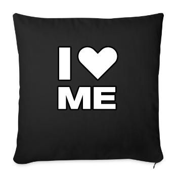I love me / i heart me - Sofakissenbezug 45 x 45 cm - Schwarz - Vorne