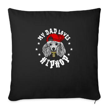 Caniche - Housse de coussin décorative 45 x 45 cm - noir - Devant
