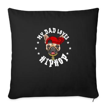 Bouledogue français - Housse de coussin décorative 45 x 45 cm - noir - Devant