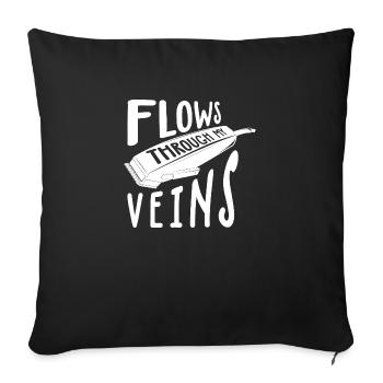 Coule dans mes veines Barbershop Coupe de cheveux - Housse de coussin décorative 45 x 45 cm - noir - Devant