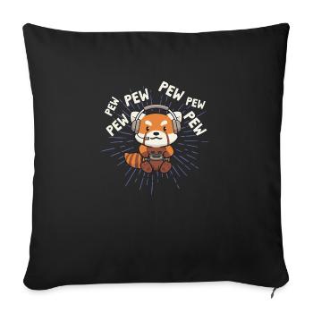 Red Panda Gamer Gaming - Sofa pillowcase 17,3'' x 17,3'' (45 x 45 cm) - black - Front