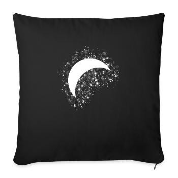 Mond Mit Sternen - Sofakissenbezug 45 x 45 cm - Schwarz - Vorne