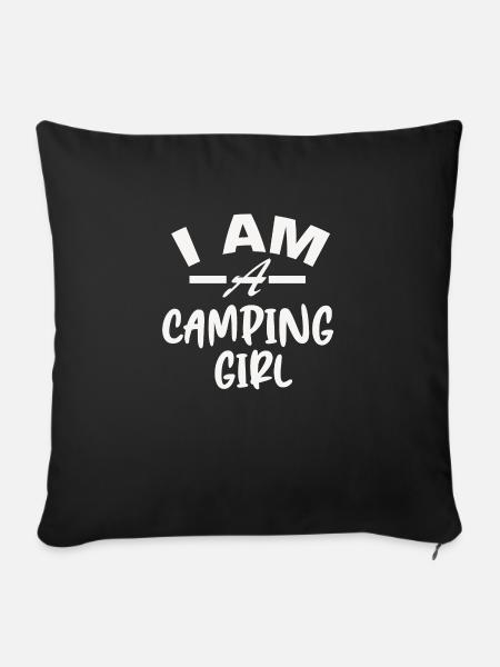 Camping - Sofakissenbezug 45 x 45 cm - Schwarz