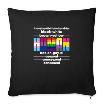Humane - Sofa pillowcase 17,3'' x 17,3'' (45 x 45 cm) - black - Front