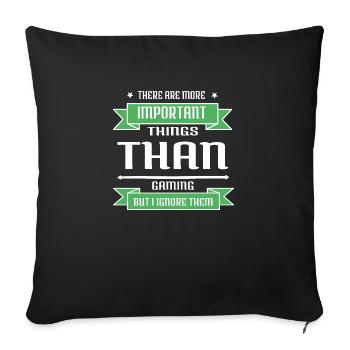 sports old gamepad online the gaming beaver - Sofa pillowcase 17,3'' x 17,3'' (45 x 45 cm) - black - Front