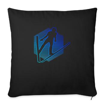 Saut à ski Saut à ski Sauteurs à ski Hommes Femmes - Housse de coussin décorative 45 x 45 cm - noir - Devant