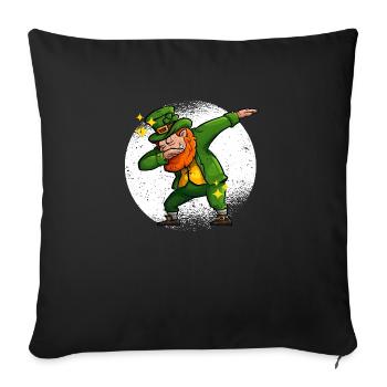 Dabbing Leprechaun St. Patrick’s Day Trèfle irlandais - Housse de coussin décorative 45 x 45 cm - noir - Devant