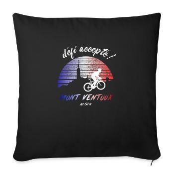 Road bike cycling Mont Ventoux? Défi accepté ! - Sofa pillowcase 17,3'' x 17,3'' (45 x 45 cm) - black - Front