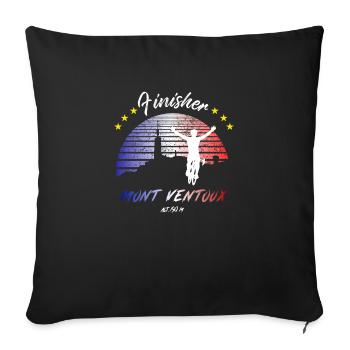 Road bike and cycling Mont Ventoux: Finisher ! - Sofa pillowcase 17,3'' x 17,3'' (45 x 45 cm) - black - Front