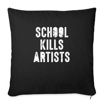 l’école tue les artistes l’école artistes l’art créatif - Housse de coussin décorative 45 x 45 cm - noir - Devant