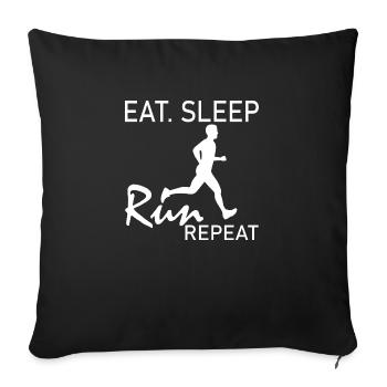 Marathon Running Run jogging - Sofa pillowcase 17,3'' x 17,3'' (45 x 45 cm) - black - Front