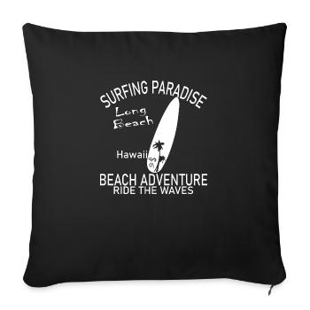 Surfen Surfing Wellenreiten - Housse de coussin décorative 45 x 45 cm - noir - Devant