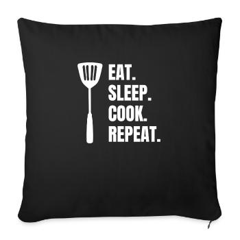 Cuisine Boulanger Cadeau Hobby Chef Chef Drôle - Housse de coussin décorative 45 x 45 cm - noir - Devant