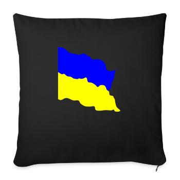 Flag Ukraine waving in the wind - Sofa pillowcase 17,3'' x 17,3'' (45 x 45 cm) - black - Front