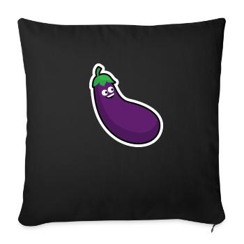 The cheerful eggplant - Sofa pillowcase 17,3'' x 17,3'' (45 x 45 cm) - black - Front