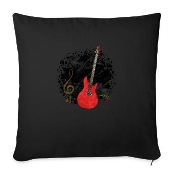 Guitar - Sofa pillowcase 17,3'' x 17,3'' (45 x 45 cm) - black - Front