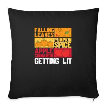 Thanksgiving Getting Lit - Sofa pillowcase 17,3'' x 17,3'' (45 x 45 cm) - black - Front