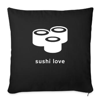 Sushi - Sofa pillowcase 17,3'' x 17,3'' (45 x 45 cm) - black - Front