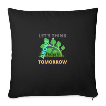 LET' S THINK ABOUT TOMORROW - Housse de coussin décorative 45 x 45 cm - noir - Devant
