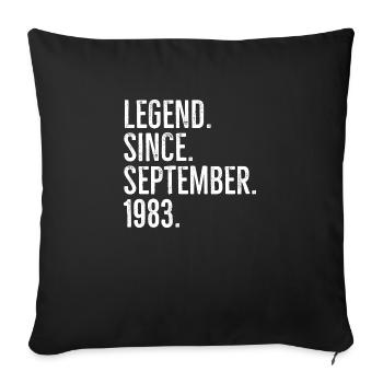 Légende depuis septembre 1983 - Housse de coussin décorative 45 x 45 cm - noir - Devant