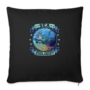 Zoologiste de mer Scientifique Biologie marine - Housse de coussin décorative 45 x 45 cm - noir - Devant
