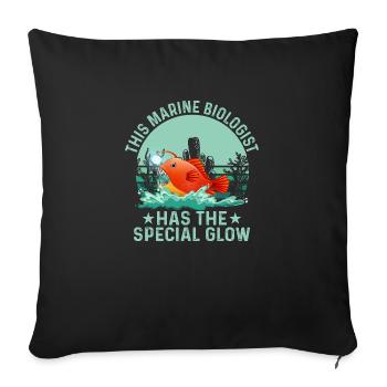 Ce biologiste marin a la biologie spéciale de la lueur - Housse de coussin décorative 45 x 45 cm - noir - Devant