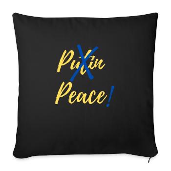 Gegen Putin Krieg und für Frieden - Sofakissenbezug 45 x 45 cm - Schwarz - Vorne