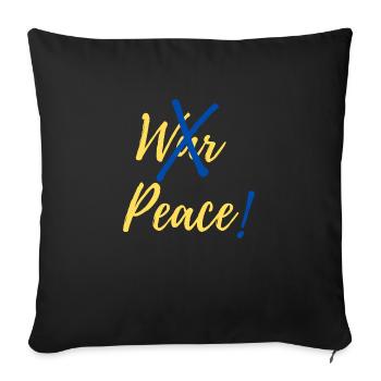 Stop War, make Peace in Ukraine - Sofa pillowcase 17,3'' x 17,3'' (45 x 45 cm) - black - Front