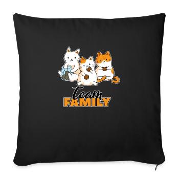 team family cat biscuits work colleagues seekatze - Sofa pillowcase 17,3'' x 17,3'' (45 x 45 cm) - black - Front